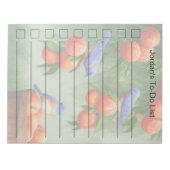 Blauwvogels in een Peach Tree Orchard To-Do-lijst Notitieblok (Voorkant)