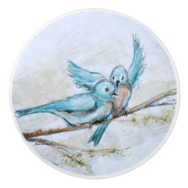 Blauwvogels Keramische Knop