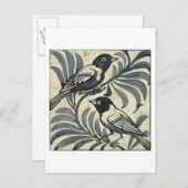 Blauwvogels (m/v op papier) briefkaart (Voorkant / Achterkant)