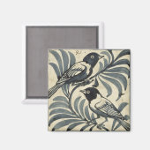 Blauwvogels (m/v op papier) magneet (Voorkant / Achterkant)