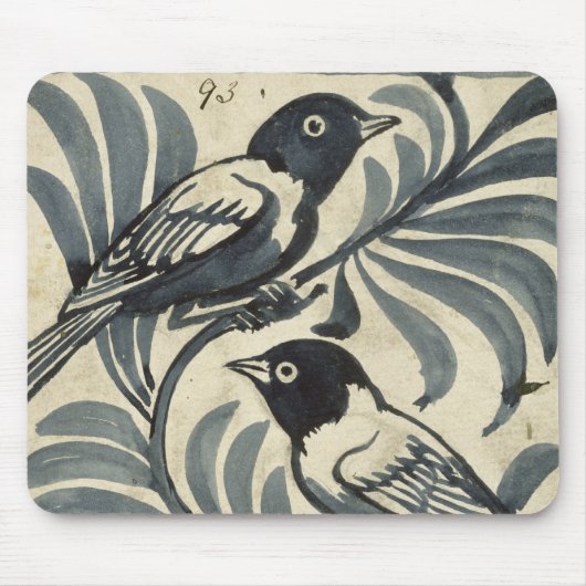 Blauwvogels (m/v op papier) muismat (Voorkant)