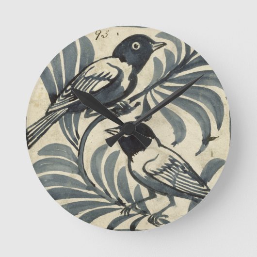 Blauwvogels (m/v op papier) ronde klok (Voorkant)