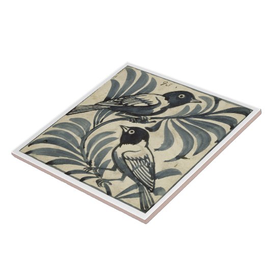 Blauwvogels (m/v op papier) tegeltje (Zijkant)