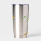 Blauwvogels monogram geïsoleerde drinkbeker (Rechts)