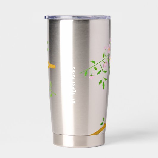 Blauwvogels monogram geïsoleerde drinkbeker (Rechts)