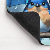 Blauwvogels onder een paraplu muismat (Hoek)