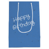 Blauwvogels onder een paraplu verjaardag medium cadeauzakje (Achterkant)