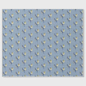 Blauwvogels op Polka Dots Cadeaupapier (Vlak)