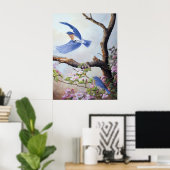 "Blauwvogels" UV Canvas Printes Poster (Thuiskantoor)