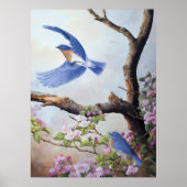 "Blauwvogels" UV Canvas Printes Poster (Voorkant)