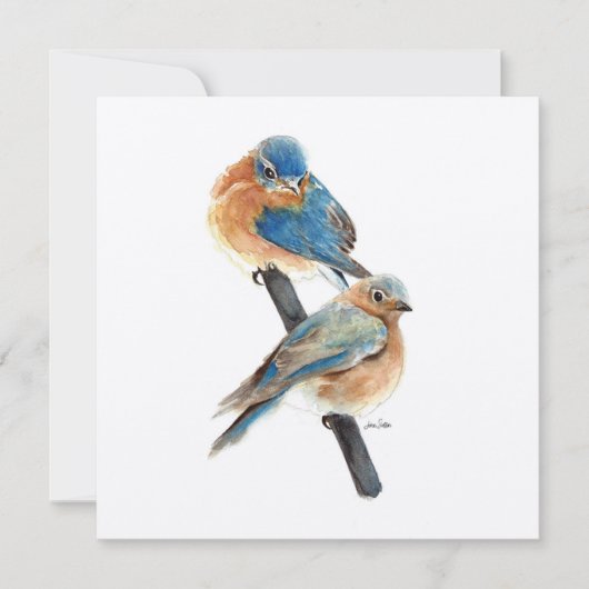 Blauwvogels Waterverf kunst (Voorkant)
