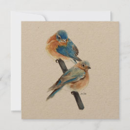 Blauwvogels Waterverf kunst