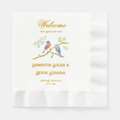 Blauwvogels Wit Bedacht Trouwservetten Servet (Voorkant)