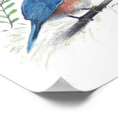 Blauwvogelschilderkunst afdrukken poster (Hoek)