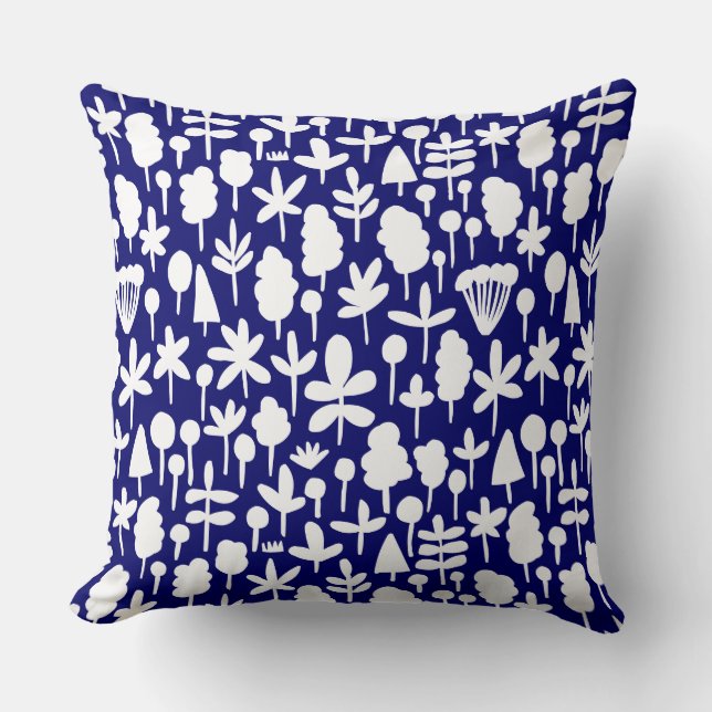 Blauwvormpatroon 051017 - Wt op dk Blue Kussen (Voorkant)