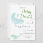 Blauwwalvis Groen deeg Oceaan Baby shower vis Kaart (Voorkant)