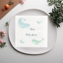 Blauwwalvis Groen deeg Oceaan Baby shower vis