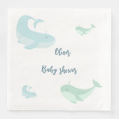 Blauwwalvis Groen deeg Oceaan Baby shower vis Servet (Voorkant)