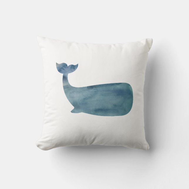 Blauwwalvis Nautical Pillow Kussen (Voorkant)