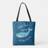 Blauwwalvis Nautical Zee Beach Sail Away | Aangepa Tote Bag (Achterkant)
