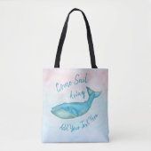 Blauwwalvis Nautical Zee Beach Sail Away | Aangepa Tote Bag (Voorkant)