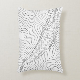 Blauwwalvis — Volwassenkleurstof Accent Kussen