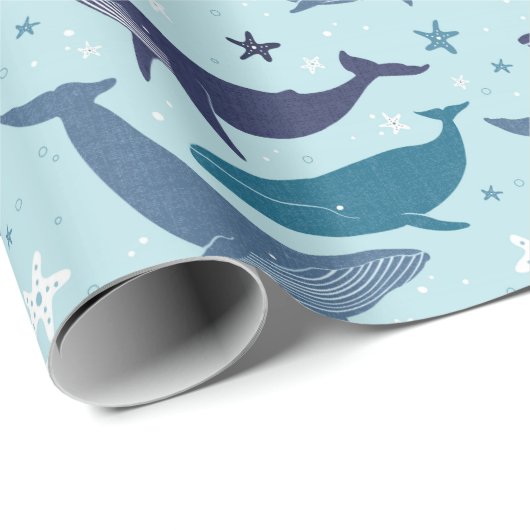 Blauwwalvispapier Cadeaupapier (Rol Hoek)