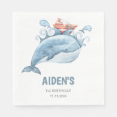 Blauwwalvisvaart op feestdag servet (Voorkant)