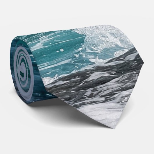 Blauwwatergolven Stropdas (Opgerold)