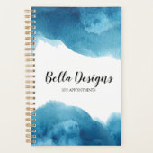 Blauwwaterkleurige monogram-Logo planner (Voorkant)