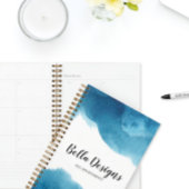 Blauwwaterkleurige monogram-Logo planner