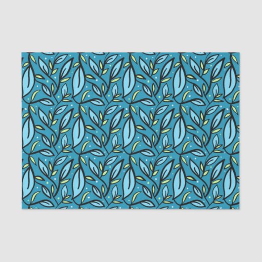 Blauwweefselbladeren Tissuepapier (Voorkant)