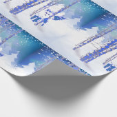 Blauwwintersneeuwbos Fox Animal Cadeaupapier (Hoek)