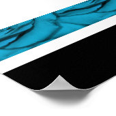 Blauwwitte bloedflora poster (Hoek)