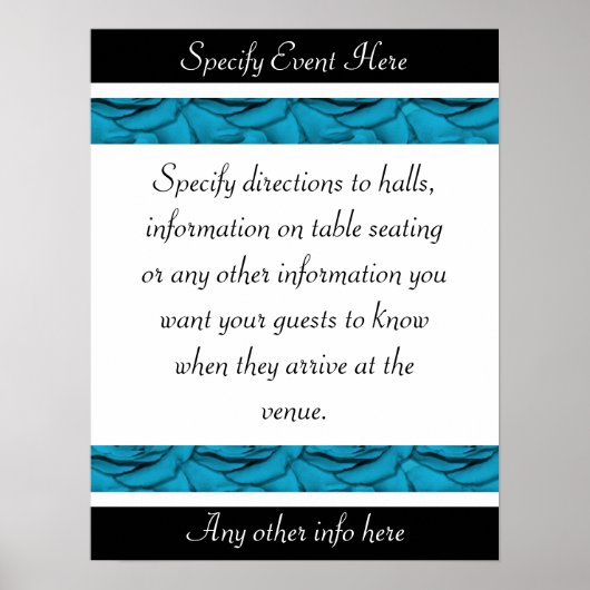 Blauwwitte bloedflora poster (Voorkant)