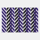 Blauwwitte Chevron Modern Zigzag Pattern Inpakpapier Vel (Voorkant)