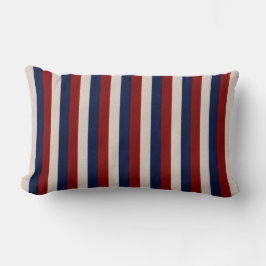 Blauwwitte en Blauwe lederen stropen Lumbar Pillow Kussen