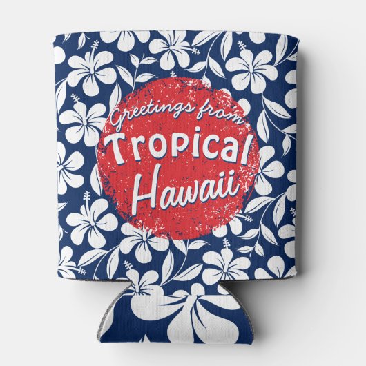 Blauwwitte hibiscus blikjeskoeler (Achterkant)