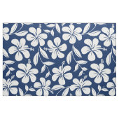 Blauwwitte hibiscus stof (Fat Quarter)