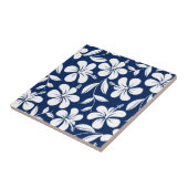 Blauwwitte hibiscus tegeltje (Zijkant)
