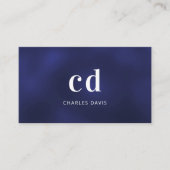 Blauwwitte initialen minimalistisch visitekaartje (Voorkant)