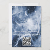 Blauwwitte melkweg met een gouden abstracte bloem kaart (Achterkant)