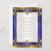 Blauwwitte parelprinses Quinceanera Kaart (Achterkant)