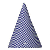 Blauwwitte PETTEN van Gingham-PAPER Feesthoedjes (Rechts)