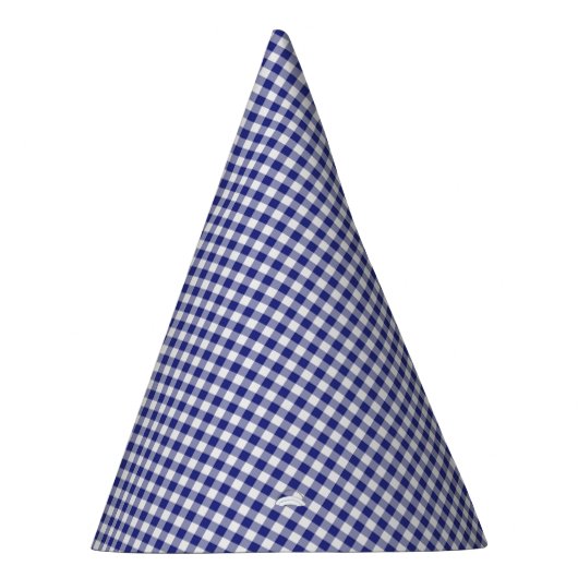 Blauwwitte PETTEN van Gingham-PAPER Feesthoedjes (Rechts)