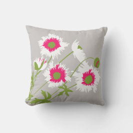 Blauwwitte, roze, groene en grijze wegwerpkussen kussen