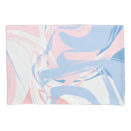 Blauwwitte roze marmer kussensloop