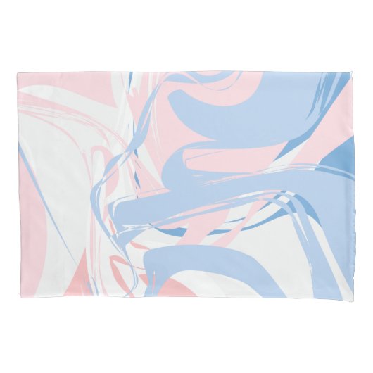 Blauwwitte roze marmer kussensloop (Voorkant)