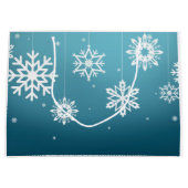 Blauwwitte sneeuwvlokken kerstmis large cadeautasje (Voorkant)