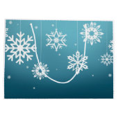 Blauwwitte sneeuwvlokken kerstmis large cadeautasje (Achterkant)